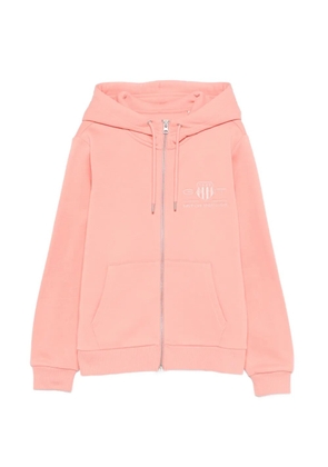 Gant Tonal Shield hooded zip-up cardigan - Pink