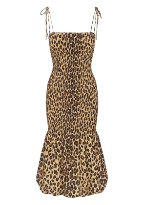 Simon Miller Canto smocked poplin dress - Neutrals