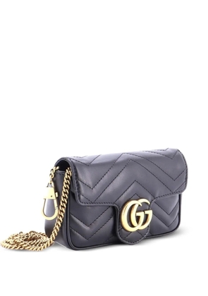 Gucci Pre-Owned GG Marmont Flap Bag Matelasse Leather Super Mini crossbody bag - Black