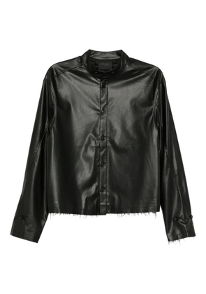 TEAM WANG design raw-edge shirt - Black