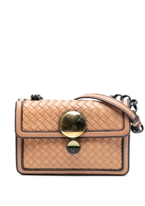 Bottega Veneta Pre-Owned 2012-2026 Nappa Intrecciato Mirror Lens Double Sided Flap shoulder bag - Brown