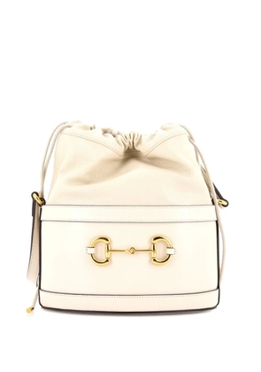 Gucci Pre-Owned Horsebit 1955 Crossbody Bag Leather Small bucket bag - White