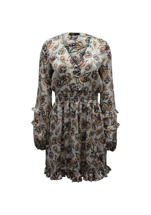 Maje paisley ruffle mini dress - Neutrals