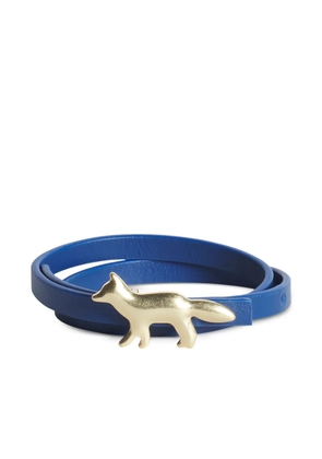 Maison Kitsuné fox-embellished leather bracelet - Blue