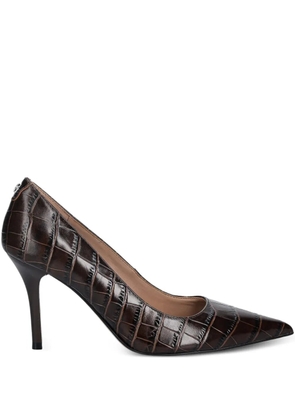 GUESS USA pointy crocodile pumps - Brown
