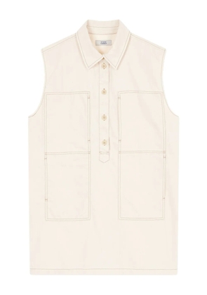 TOMBOY sleeveless contrast-seams mini dress - Neutrals