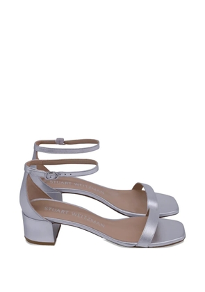Stuart Weitzman Nudist block-heel leather sandals - Silver