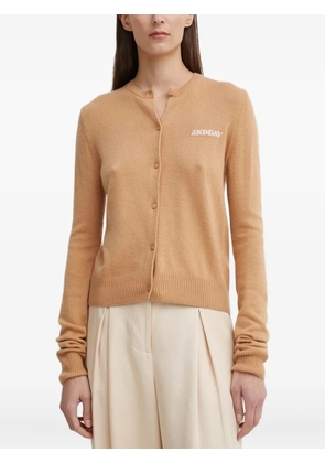 Day Birger Et Mikkelsen logo-intarsia cardigan - Brown