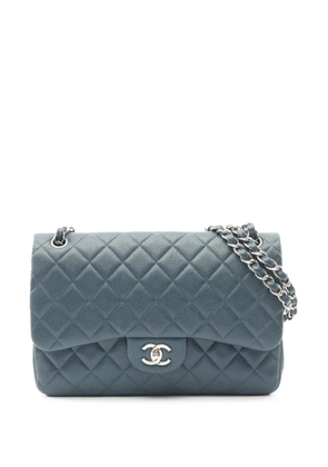 CHANEL Pre-Owned 2014-2015 Jumbo Classic Caviar Double Flap shoulder bag - Green