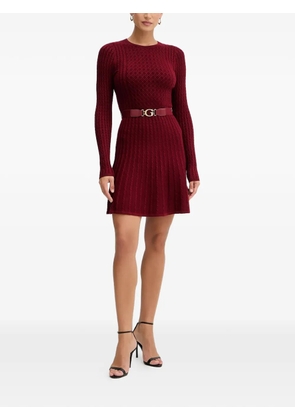 GUESS USA cable-knit belted mini dress - Red
