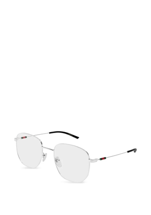 Gucci Eyewear stripe geometric glasses - Silver