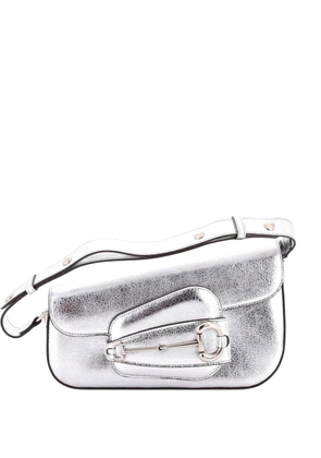 Gucci Pre-Owned Horsebit 1955 Asymmetric Leather Small shoulder bag - Metallic
