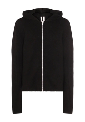Rick Owens hooded ribbed zip-up hoodie - Black