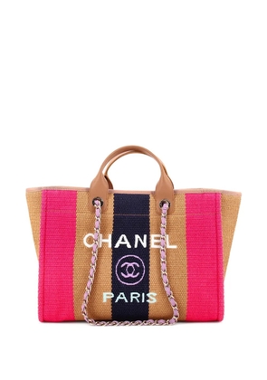 CHANEL Pre-Owned Deauville Striped Viscose Canvas Medium tote bag - Multicolour