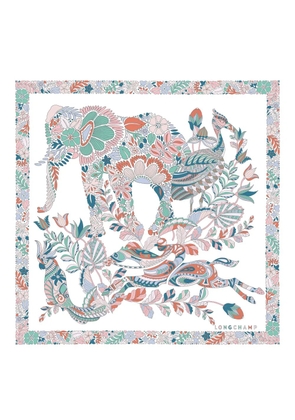 Longchamp Forêt silk scarf - White