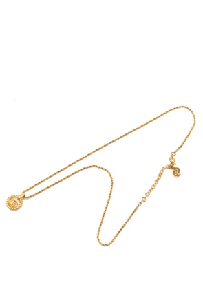 Christian Dior Pre-Owned 20th Century Gold Plated CD Logo Pendant Rope Chain Necklace costume necklace