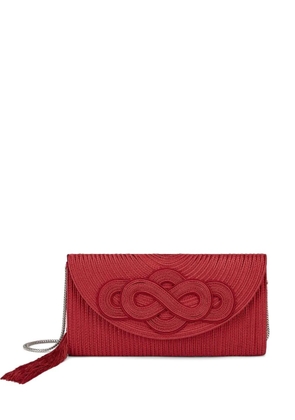 Shanghai Tang Infinity knot tassel clutch bag - Red