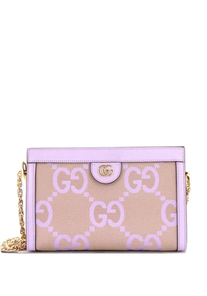 Gucci Pre-Owned Ophidia Chain Jumbo GG Canvas with Leather Small shoulder bag - Brown