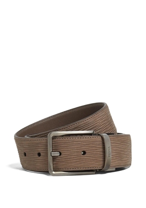 Zegna leather textured-buckle belt - SRA