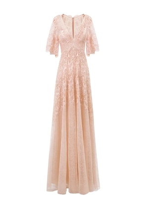 Gemy Maalouf lace V-neck maxi dress - Pink