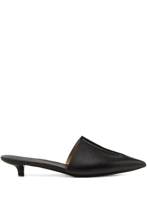 Marsèll Spino pointed stitching mules - Black