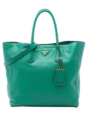 Prada Pre-Owned 2010-2025 Vitello Daino Open Convertible Tote satchel - Green