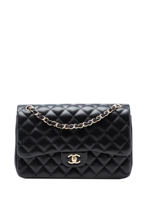 CHANEL Pre-Owned 2013-2014 Jumbo Classic Lambskin Double Flap shoulder bag - Black
