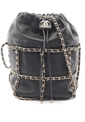 CHANEL Pre-Owned 2020 CC Frame Chain bucket bag - Black