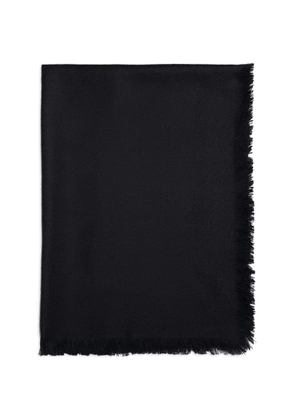 BOMPARD fringed twill square scarf - Black