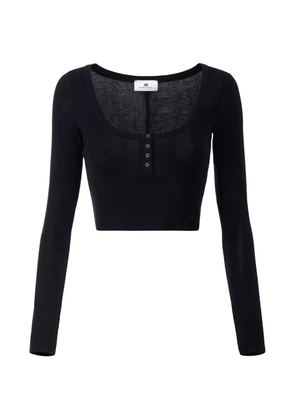 Elisabetta Franchi long-sleeve button top - Black