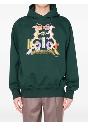 Kolor dragon-print hoodie - Green