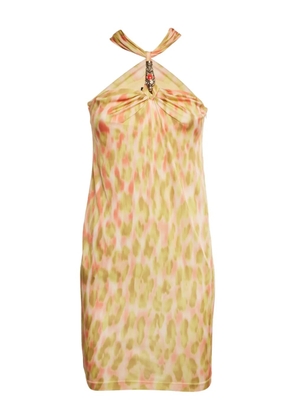 Cavalli Class halterneck printed mini dress - Neutrals
