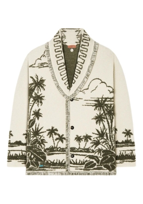 Alanui palm-tree fringed cardigan - Green