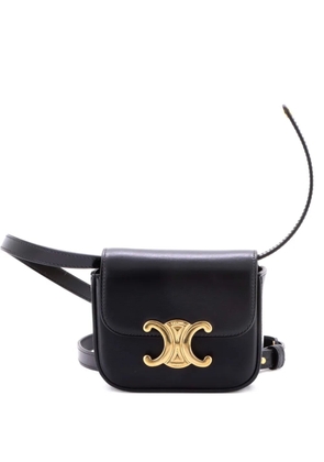 Celine Pre-Owned Claude Triomphe Coated Canvas Mini shoulder bag - Black