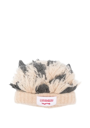 Charles Jeffrey Loverboy shaggy-ears beanie - Neutrals