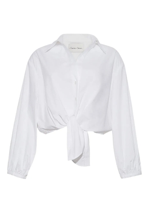 Cara Cara Rumson balloon-sleeve tie-front shirt - White