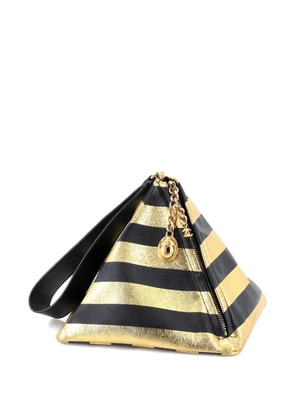 CHANEL Pre-Owned Kheops Pyramid Bag Striped Lambskin clutch bag - Black