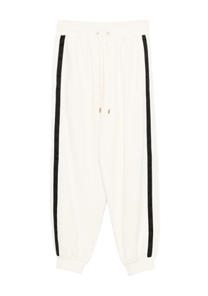 LIU JO side-stripe cotton trousers - White