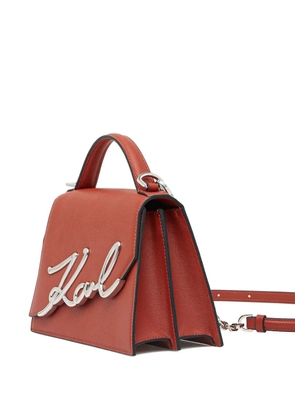 Karl Lagerfeld logo-plaque satchel bag - Brown