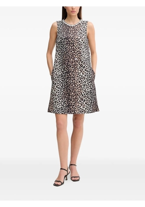 OUI animal-pattern embellished mini dress - Black