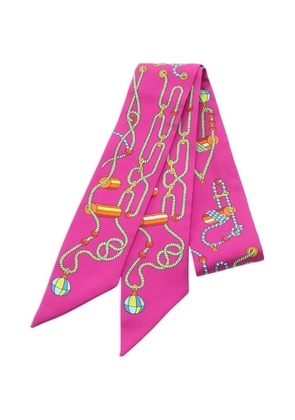 Hermès Pre-Owned 2010's ribbon cordages silk scarf - Pink