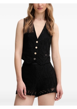 Gaudi buttoned V-neck vest - Black