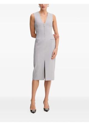Patrizia Pepe zip-fastening sleeveless midi dress - Grey