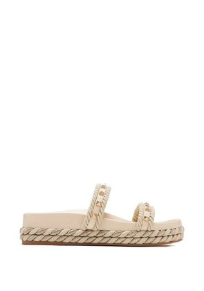 Valentino Garavani rockstud rope sandals - Neutrals