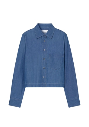 Closed cropped classic shirt - Blue