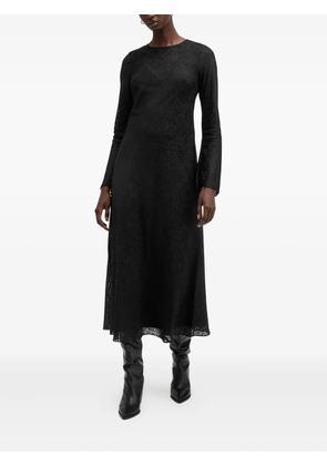 AllSaints Jada textured flared midi dress - Black