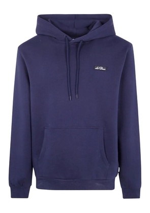 Les Deux logo-patch hoodie - Blue
