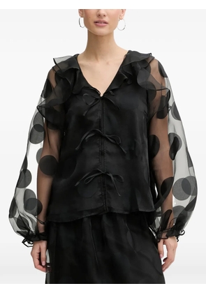 Stine Goya ruffled polka-dot blouse - Black