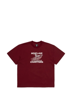 Sinclair boat print short sleeve T-shirt - Red