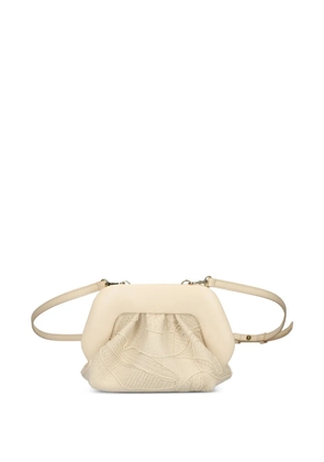 Themoirè floral-embroidered top-handle crossbody bag - Neutrals